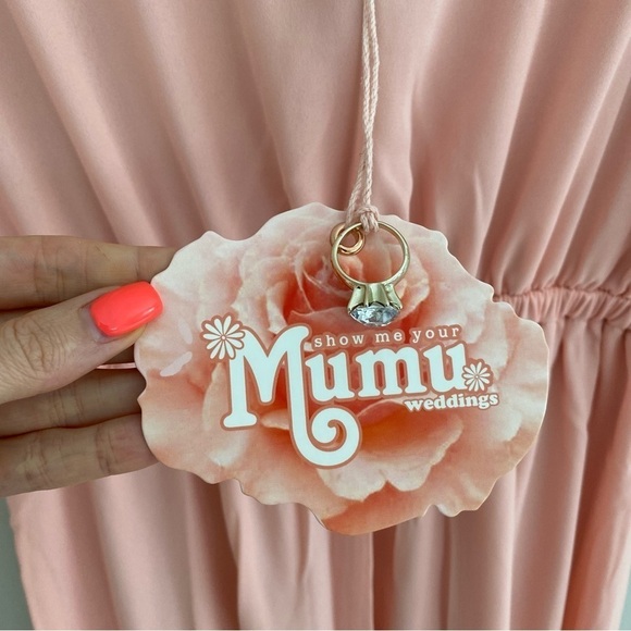 NWT Show Me Your MuMu Kendall Maxi Dress, Frosty Pink Crisp size L - Picture 12 of 13